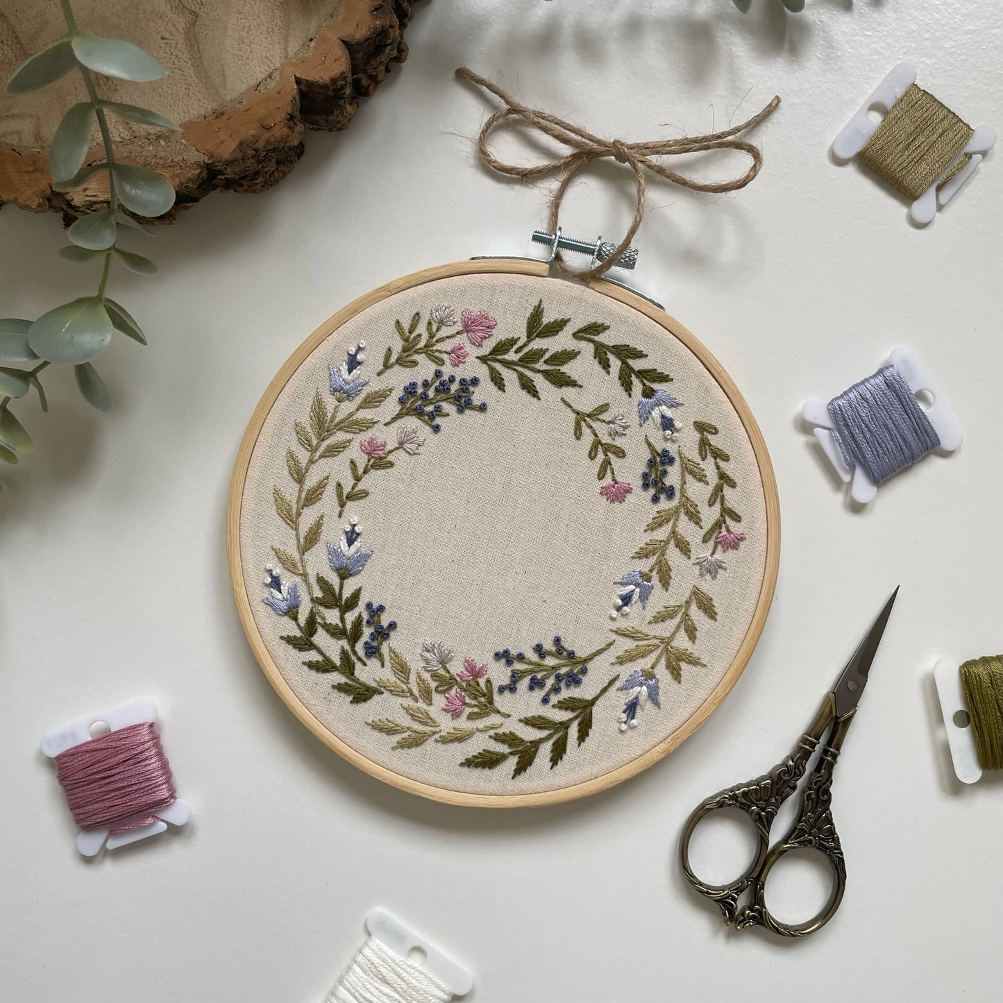 Spring Flower Wreath Embroidery Kit