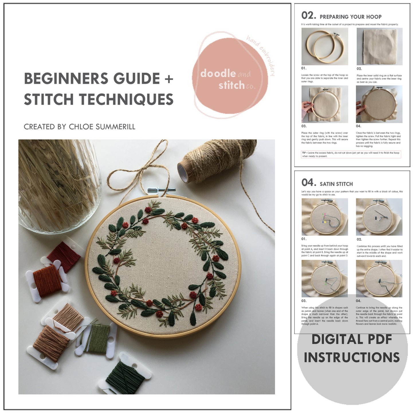 Winter Wreath Embroidery Kit