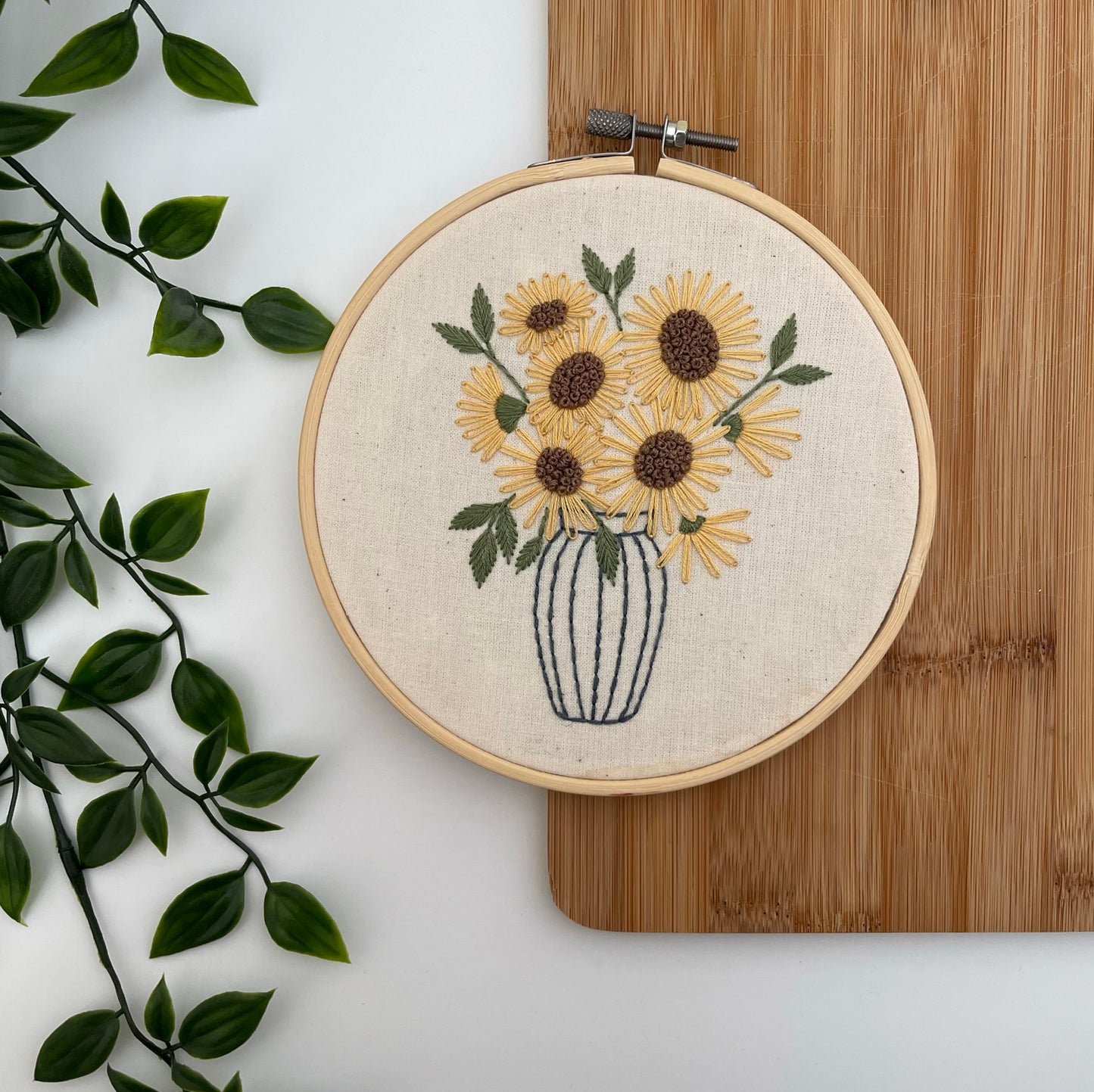 Sunflower Bouquet Vase Digital Pattern