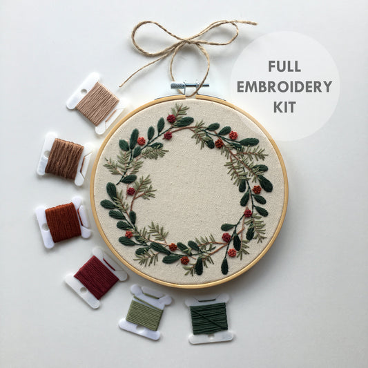 Winter Wreath Embroidery Kit