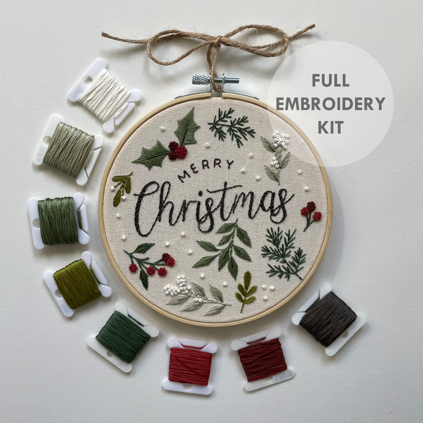 Merry Christmas Embroidery Kit