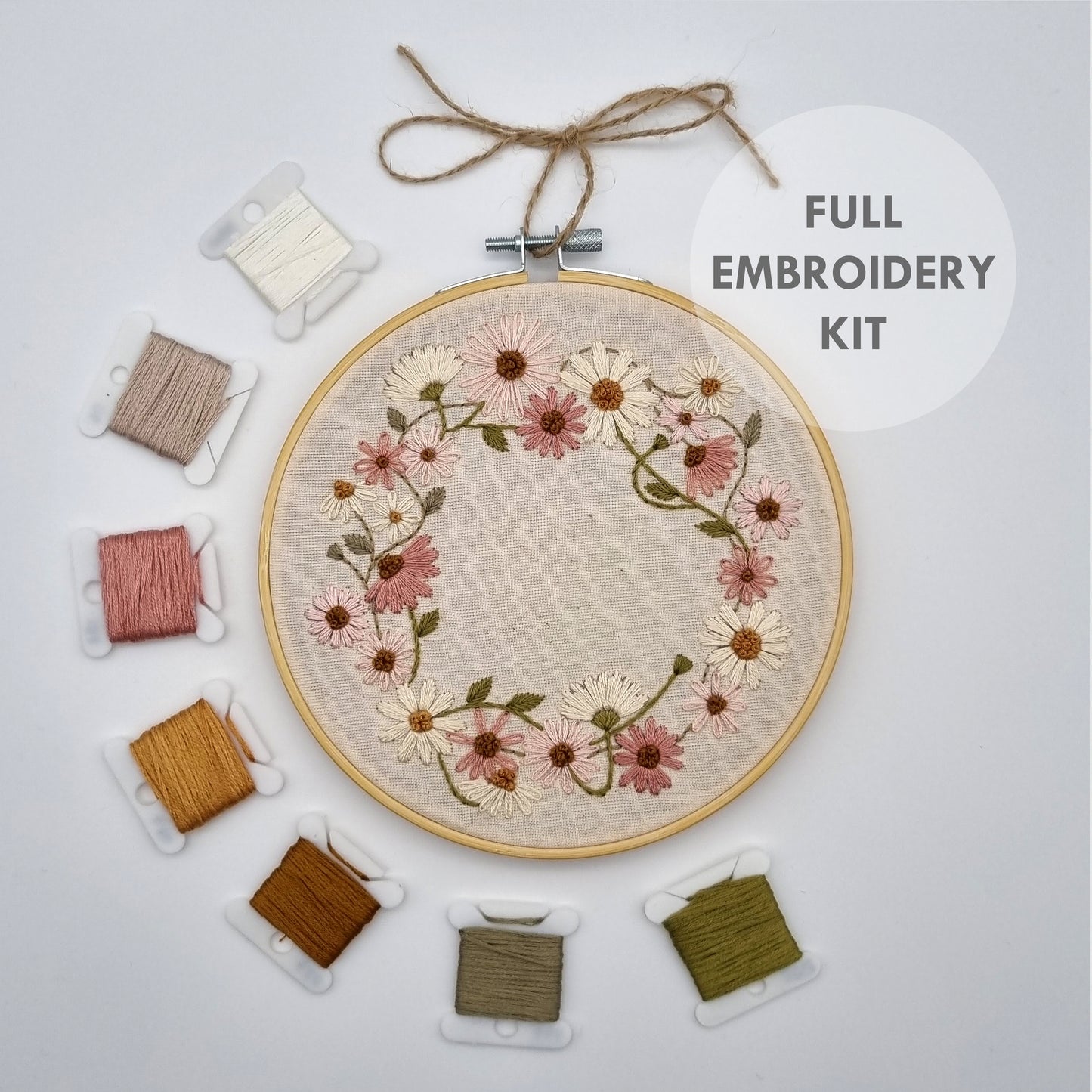 Daisy Chain Wreath Embroidery Kit