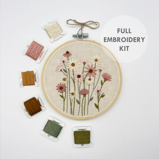 Daisy Field Embroidery Kit