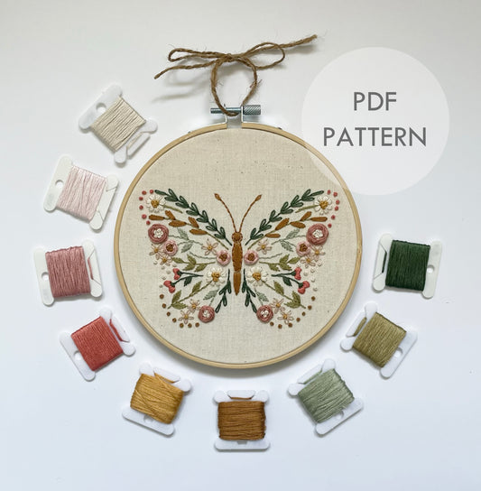 Wildflower Butterfly Digital Pattern